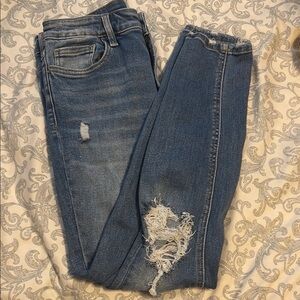 VERVET BY FLYING MONKEY Blue Skinny Distressed Jeans